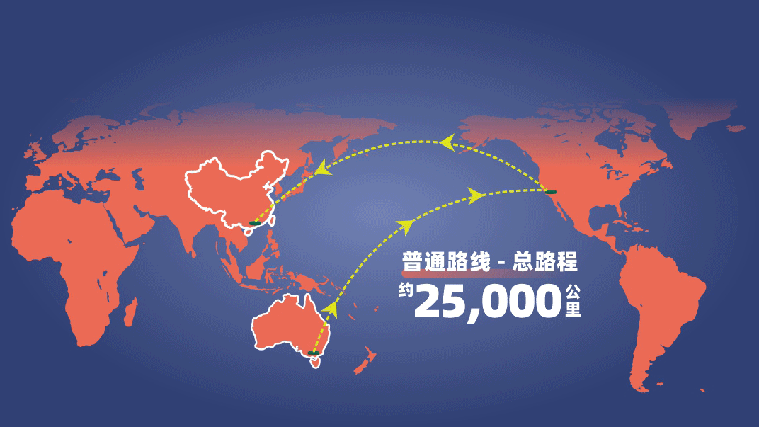 China-Australia Express 1 路线动图