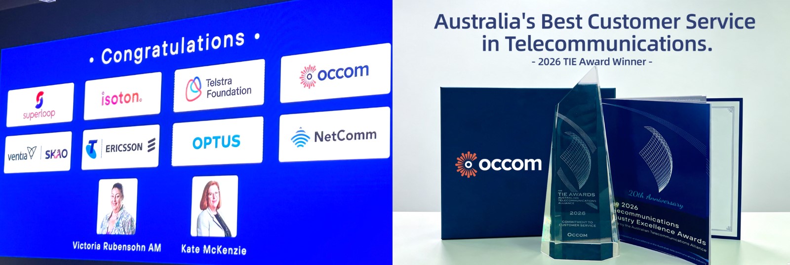 Occom榮獲2026年電信行業卓越獎! 2 2026 TIE Awards 獲獎者與 Occom 客戶服務承諾獎