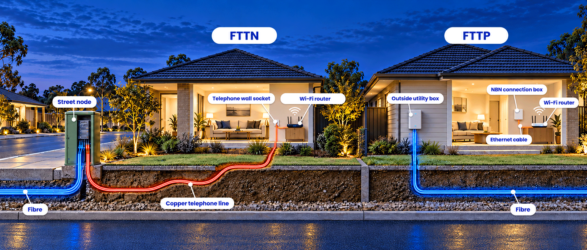 FTTN vs FTTP in Australia