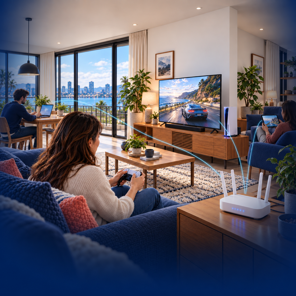 Connected living room tech trio